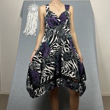 Vestido feminino Y2K L estampa floral animal renda assimétrica gótico caprichoso bruxa comprar usado  Enviando para Brazil