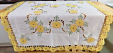 Vintage tablecloth yellow for sale  STOURBRIDGE