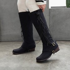 Botas femininas de salto baixo salto alto joelho puxar sapatos fivela gótica botas de equitação comprar usado Botas femininas de salto baixo salto alto joelho puxar sapatos fivela gótica botas de equitação comprar usado  Enviando para Brazil