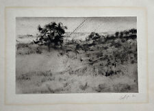 Pincel seco a óleo paisagem abstrata pradaria pintura arte assinada datada original, usado comprar usado  Enviando para Brazil