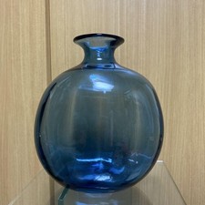 Vaso de vidro azul Tsugaru Vidro redondo boca larga - Decoração elegante para casa comprar usado  Enviando para Brazil