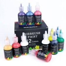 Conjunto de tintas 12/6 cores/conjunto aerógrafo para nail art pintura acrílica aerógrafo pigmentos para unhas comprar usado  Enviando para Brazil