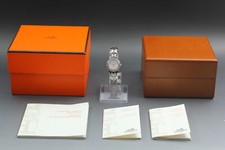 [Top Estado perfeito/conjunto completo] Hermès Clipper CL4.230 relógio feminino rosa diamante Qz com caixa comprar usado  Enviando para Brazil