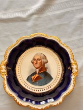 Placa decorativa vintage Empire China George Washington azul cobalto 10,5 X 10,5” comprar usado  Enviando para Brazil