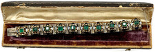 PULSEIRA ANTIGA DE OPALA DE SAFIRA ESMERALDA FALSA PRATA AUSTRO HÚNGARA DOS ANOS 1860 - 70 comprar usado  Enviando para Brazil