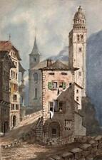 Visp valais watercolour for sale  UK