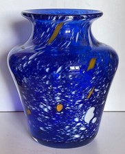 Vaso Blu In Vetro Altezza 16,5 Cm, Diametro 14 Cm, 1Kg 235 Grammi comprar usado  Enviando para Brazil