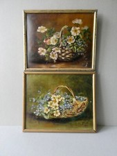 Paire tableaux huile d'occasion  Mortrée