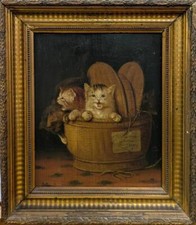 Gatti dipinto olio usato  Torino