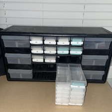 Armário empilhável Akro-Mils 26 gavetas 20"x6-3/8"x10-11/32" preto/cinza 10126 comprar usado  Enviando para Brazil