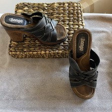 Usado, Sandálias femininas vintage anos 90 Y2K BONGO madeira plataforma robusta tamanho 6 comprar usado  Enviando para Brazil