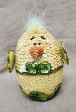 Caixa de presente vintage bebê frango em forma de lantejoulas de Páscoa com miçangas ovo verde amarelo  comprar usado Caixa de presente vintage bebê frango em forma de lantejoulas de Páscoa com miçangas ovo verde amarelo  comprar usado  Enviando para Brazil