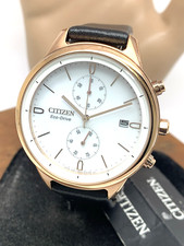 Relógio Citizen feminino FB2003-05A Eco-Drive cronógrafo mostrador branco ouro rosa 39mm comprar usado  Enviando para Brazil