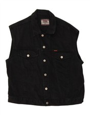 RIFLE Masculino Denim Gilet UK 38 Médio Preto CE04 comprar usado  Enviando para Brazil