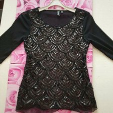 Pailletten bluse schwarz gebraucht kaufen  Aschaffenburg