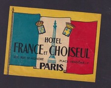 Ancienne étiquette bagage d'occasion  France