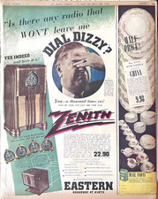 Anúncio de jornal de página inteira 1937 para rádios Zenith - Dial Dizzy?  Modelo 1938 5R216 comprar usado Anúncio de jornal de página inteira 1937 para rádios Zenith - Dial Dizzy?  Modelo 1938 5R216 comprar usado  Enviando para Brazil