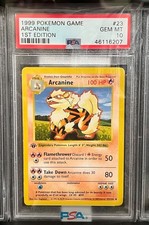 1999 ZESTAW PODSTAWOWY POKEMON 1. EDYCJA #23 ARCANINE PSA 10, WYSYŁKA TEGO SAMEGO DNIA 2-DNIOWA USA na sprzedaż  Wysyłka do Poland