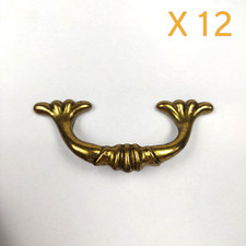 Lote de 12 puxadores de gaveta de armário de latão vintage 2,5" C-C comprar usado  Enviando para Brazil