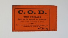 1860s LPE Langton's Pioneer Express CA C.O.D. Etiqueta de pacote de entrega laranja 2X3 comprar usado  Enviando para Brazil