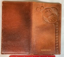 GEORGE MARROM VINTAGE ERA ART DÉCO COURO NOTA E CARTÃO DE VISITA CARTEIRA DES MOINES comprar usado  Enviando para Brazil