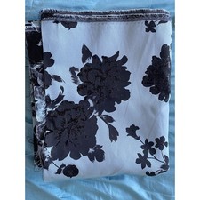 Tecido floral rosas azul acetinado preto tecido de poliéster texturizado 3 jardas 64" de largura, usado comprar usado  Enviando para Brazil