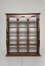 Prateleira de parede vintage colonial madeira 3 camadas eixo pendurado decoração exibição curiosa comprar usado  Enviando para Brazil