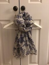 Floral scarf blue for sale  HORSHAM