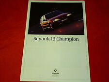 RENAULT 19 "Champion" Sondermodell Prospekt Brochure Depliant Folleto von 1995 comprar usado  Enviando para Brazil