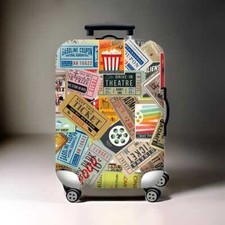 Funda de equipaje de boleto vintage - Funda de maleta de viaje retro y elegante | Película a segunda mano  Embacar hacia Mexico