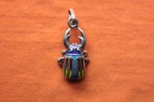 Pingente vintage pesado de prata esterlina feito à mão com incrustação de esmalte de insetos  comprar usado  Enviando para Brazil