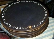 Assiettes marrons grès d'occasion  Bardos