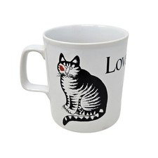 Caneca de café vintage Kilban Love a Cat cerâmica chá preto branco Staffordshire comprar usado  Enviando para Brazil