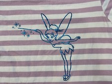 Camiseta Tinker Bell listrada rosa e branca para meninas tamanho médio 7/8 da Disney, usado comprar usado  Enviando para Brazil