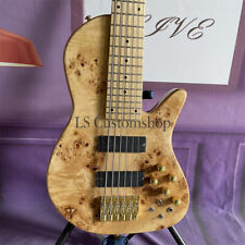 Burl Top Neck Thru Body baixo elétrico ativo natural 6 cordas braço de bordo comprar usado  Enviando para Brazil