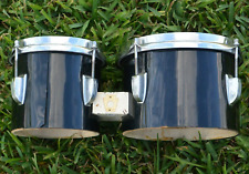 "Ludwig Drum Co CHICAGO 1960 6"" y 8"" BONGO TOMS NEGRO ¡para TU JUEGO DE BATERÍA! J740 segunda mano  Embacar hacia Mexico