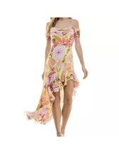 Vestido de invitada de boda City Studio floral con volantes asimétricos cuello drapeado dobladillo alto-bajo segunda mano  Embacar hacia Mexico