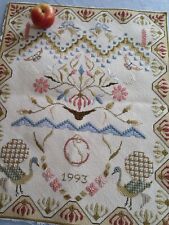 Hand embroidered sampler for sale  WALLINGFORD