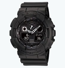 Relógio Casio G Shock 5081 modelo GA-100 preto sobre preto cronógrafo luz analógica digital comprar usado  Enviando para Brazil