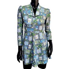Usado, Vintage Anos 60 Tamanho XS Geo Padrão Floral Manga 3/4 Micro Mini Mod Vestido GoGo comprar usado  Enviando para Brazil