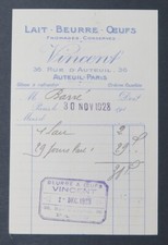 Facture 1928 lait d'occasion  Nantes-