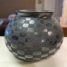 Usado, POTE VINTAGE PRETO ORIGINAL MATA ORTIZ CERÂMICA DORA QUEZADA ASSINADO 4" x 5" comprar usado  Enviando para Brazil