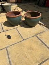 Two terracotta glazed for sale  HARROGATE