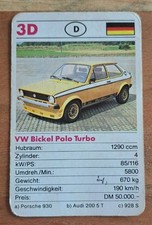 Volkswagen VW Bickel Polo Turbo - 3D - Einzelkarte - Quartett   comprar usado  Enviando para Brazil