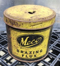 Lata de lata de fluxo de brasagem MECO 4,25"" x 3,75""h pasta de solda vintage comprar usado  Enviando para Brazil