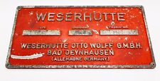 Schild weserhütte rot gebraucht kaufen  Velbert