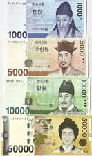 Conjunto Coreia do Sul 4 PÇS 1000 5000 10000 50000 Venceu P 54 55 56 57 UNC NOVAS Notas comprar usado  Enviando para Brazil