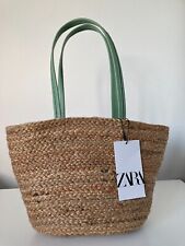 ZARA brązowa JUTOWA TORBA NA ZAKUPY hangda wakacje nowa z metkami na sprzedaż  Wysyłka do Poland