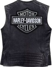 Colete masculino premium preto acolchoado couro bovino real para motocicleta, usado comprar usado  Enviando para Brazil