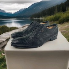 Sapatos sociais masculinos ergio sob medida EUA 10 preto estampa phyton/animal couro Oxford , usado comprar usado  Enviando para Brazil
